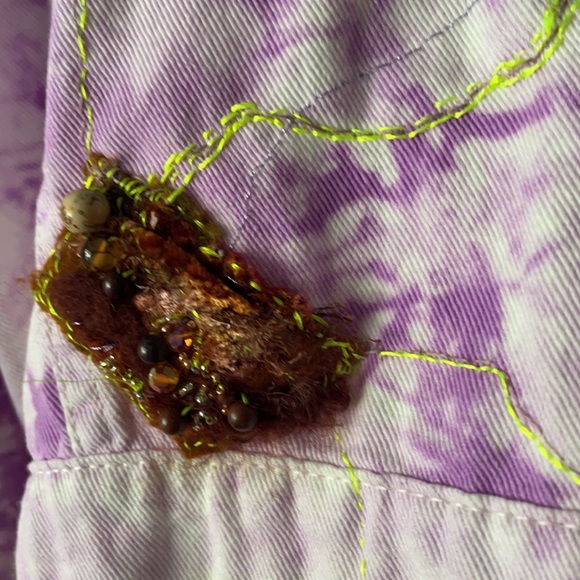 Hand embroidered + embellished jean style jacket - Picture 8 of 15
